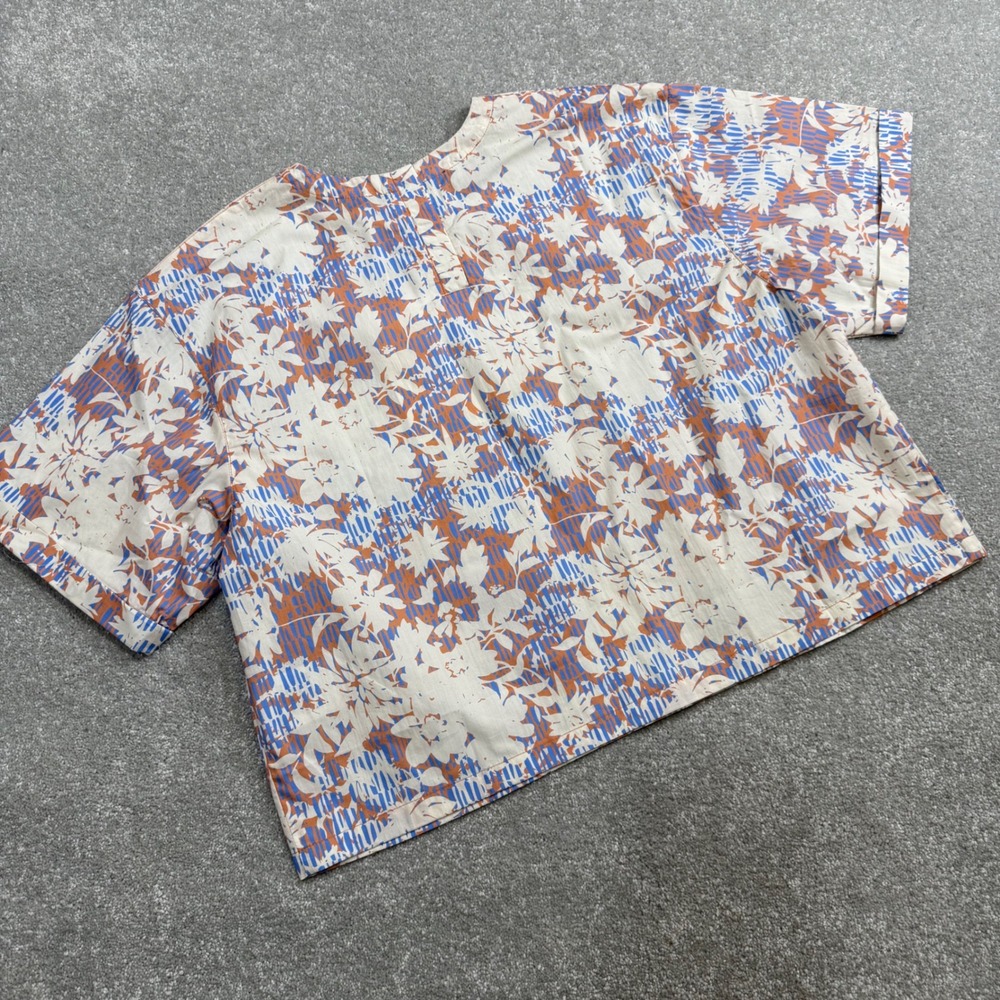 Wildfang Essential Boxy Top Tropical Floral Cotton NWT Med Resortwear Relaxed